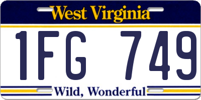 WV license plate 1FG749