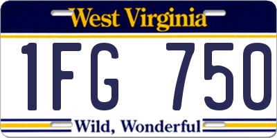 WV license plate 1FG750