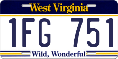 WV license plate 1FG751