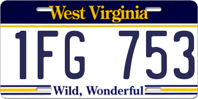 WV license plate 1FG753