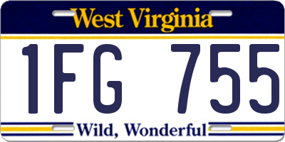 WV license plate 1FG755