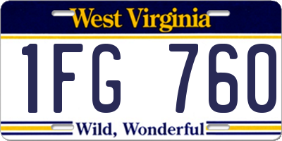 WV license plate 1FG760