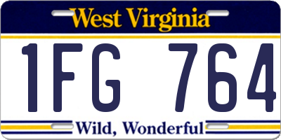 WV license plate 1FG764