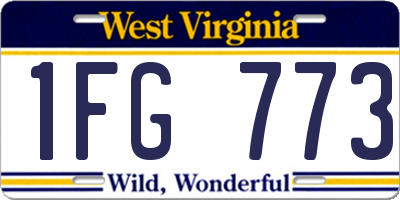 WV license plate 1FG773