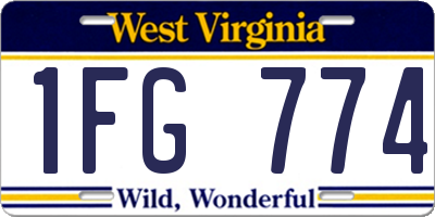 WV license plate 1FG774