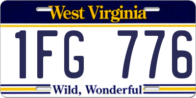 WV license plate 1FG776