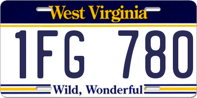WV license plate 1FG780