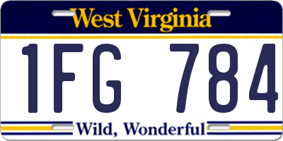 WV license plate 1FG784