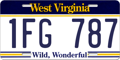 WV license plate 1FG787