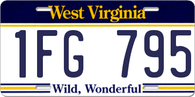 WV license plate 1FG795