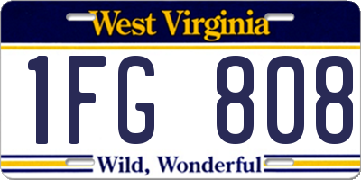WV license plate 1FG808