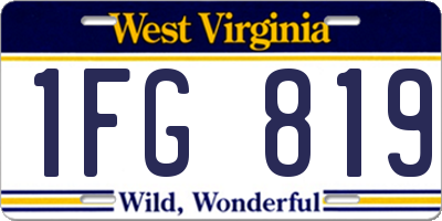 WV license plate 1FG819