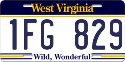 WV license plate 1FG829
