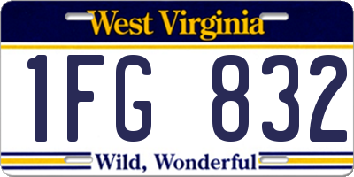 WV license plate 1FG832