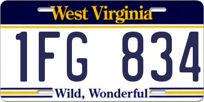 WV license plate 1FG834