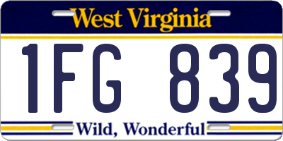 WV license plate 1FG839