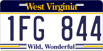 WV license plate 1FG844