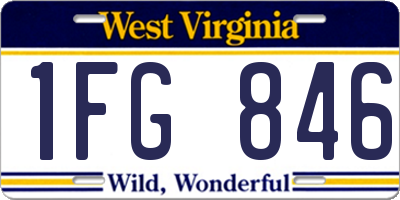 WV license plate 1FG846