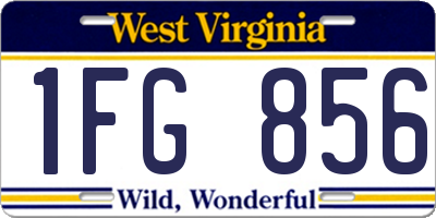WV license plate 1FG856