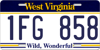 WV license plate 1FG858