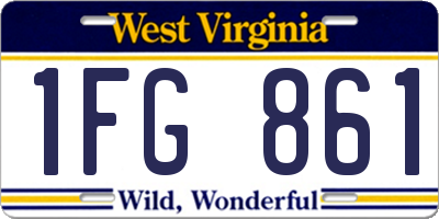 WV license plate 1FG861
