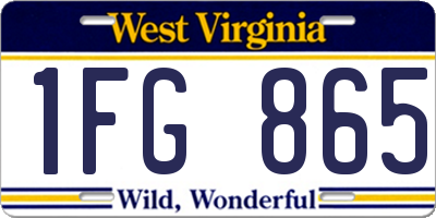 WV license plate 1FG865