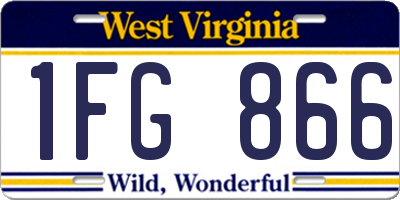 WV license plate 1FG866