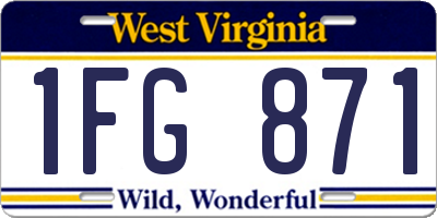 WV license plate 1FG871