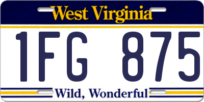 WV license plate 1FG875