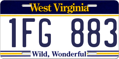 WV license plate 1FG883