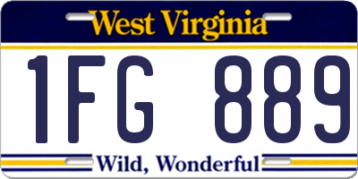 WV license plate 1FG889