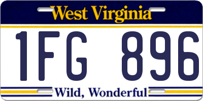 WV license plate 1FG896