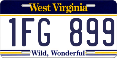 WV license plate 1FG899