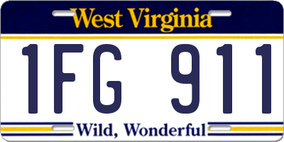 WV license plate 1FG911