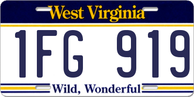 WV license plate 1FG919