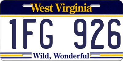 WV license plate 1FG926