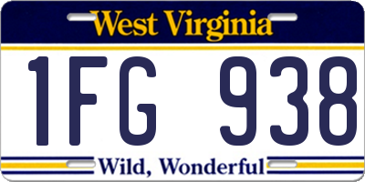 WV license plate 1FG938