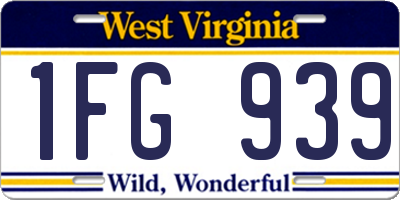 WV license plate 1FG939