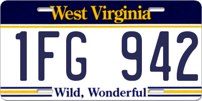 WV license plate 1FG942