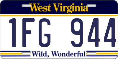 WV license plate 1FG944