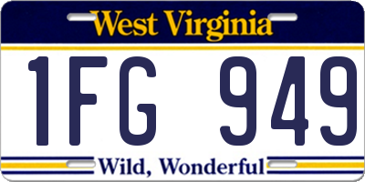 WV license plate 1FG949