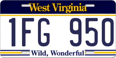 WV license plate 1FG950