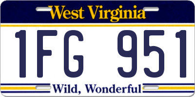 WV license plate 1FG951