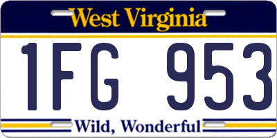 WV license plate 1FG953