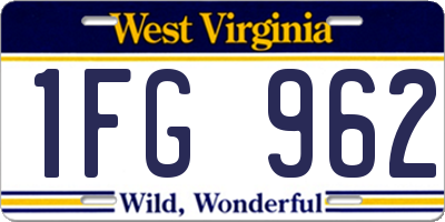 WV license plate 1FG962
