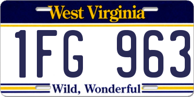 WV license plate 1FG963