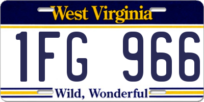 WV license plate 1FG966