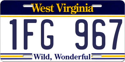 WV license plate 1FG967