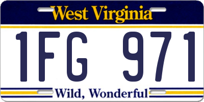 WV license plate 1FG971