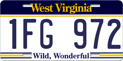 WV license plate 1FG972